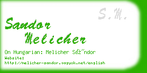 sandor melicher business card